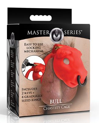 Master Series Bull Chastity Cage - Red