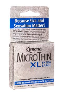 Kimono Microthin XL 3 Count Condoms