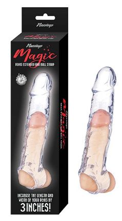 Magic 6.5" Penis Extender &amp; Ball Strap - Clear