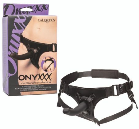 Onyxxx™ Jock Strap with Silicone Probe, Color: Black
