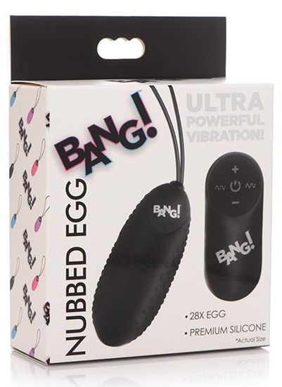 Bang! 28X Nubbed Silicone Egg w/Remote Control - Black