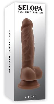 Selopa 6" Lifelike Dildo, Color: Dark