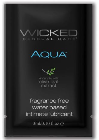 Wicked Sensual Care Aqua Waterbased Lubricant, Size: .1oz