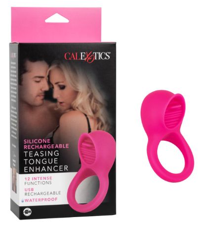 Silicone Rechargeable Teasing Tongue Enhancer, Color: Pink