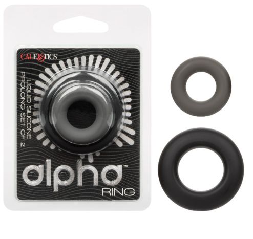 Alpha™ Liquid Silicone Prolong Set of 2, Color: Black &amp; Grey