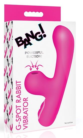Bang! 10X G-Spot Rabbit Vibrator w/Suction - Pink