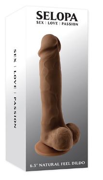 Selopa 6.5" Natural Feel Dildo, Color: Dark