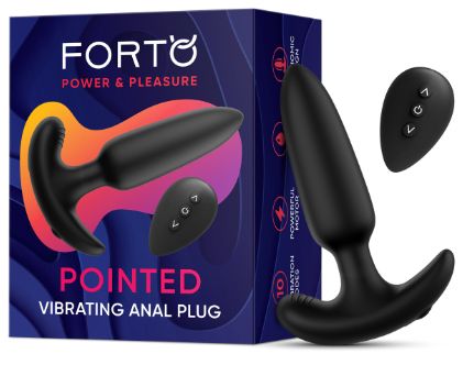 Pointed Vibrating Anal Plug, Color: Black