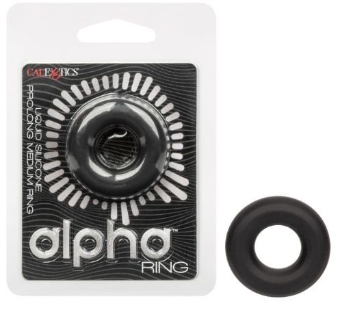 Alpha™ Liquid Silicone Prolong Medium Ring, Color: Black