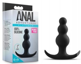 Blush Anal Adventures Beaded Plug, Color: Black