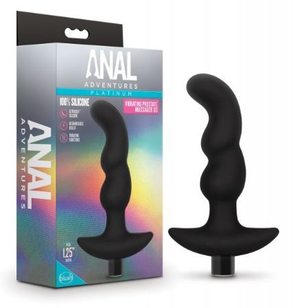 Blush Anal Adventures Platinum Silicone Vibrating Prostate Massager 03 - Black