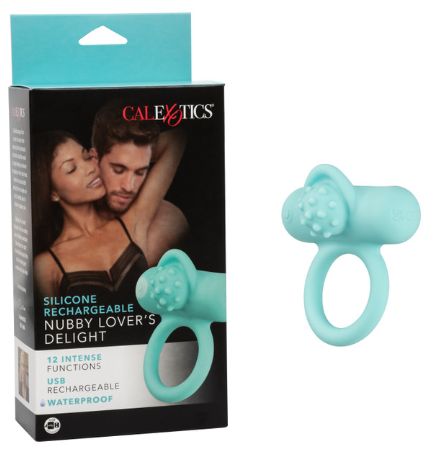 Silicone Rechargeable Nubby Lover’s Delight, Color: Blue