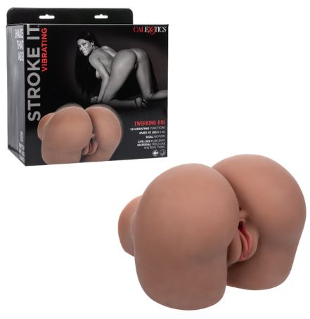 Stroke It® Vibrating Twerking BBL, Color: Brown