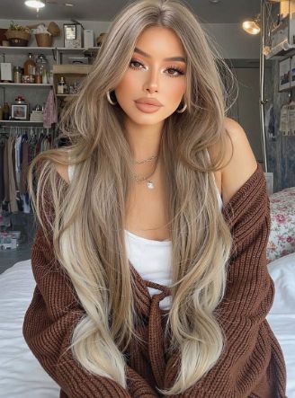 32 Inch Extra Long Curly Wigs Ombre Wavy Wig