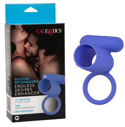 Silicone Rechargeable Endless Desires Enhancer, Color: Blue