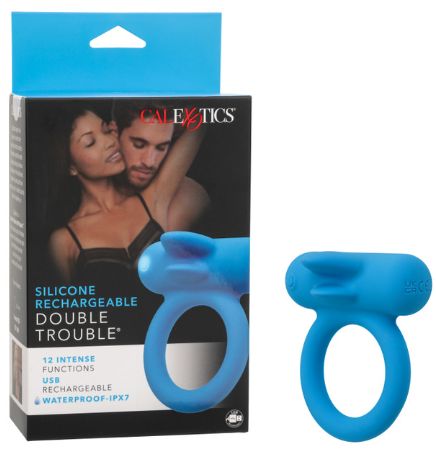 Silicone Rechargeable Double Trouble®, Color: Blue