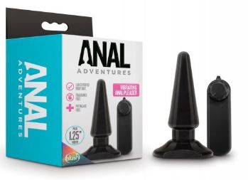 Blush Anal Adventures Basic Vibrating Anal Pleaser, Color: Black