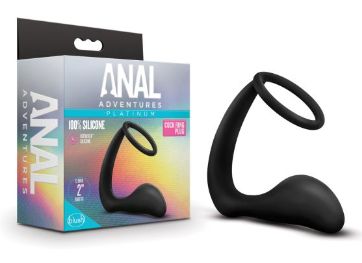 Blush Anal Adventures Cock Ring Plug, Color: Black