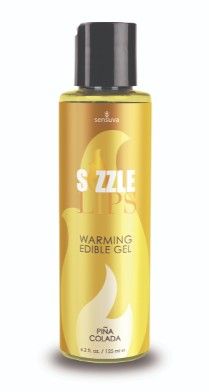 Sizzle Lips Warming Edible Gel - Pina Colada, Size: 4.2 Fl. Oz. / 125 ml