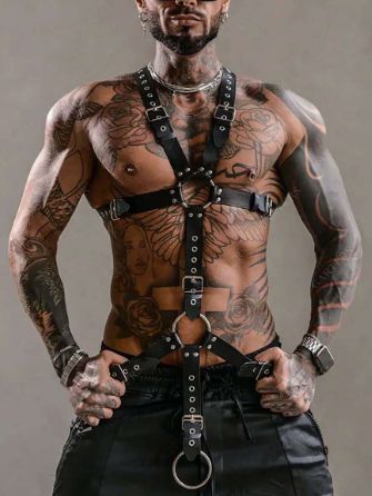 1 Piece Punk Style Street Bundle Belt Black PU Leather