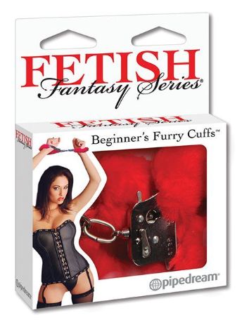 Fetish Fantasy Series Beginner's Furry Cuffs, Color: Red