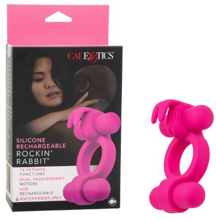 Silicone Rechargeable Rockin’ Rabbit, Color: Pink