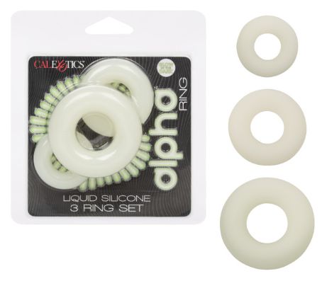 Alpha™ Glow-In-The-Dark Liquid Silicone 3 Ring Set