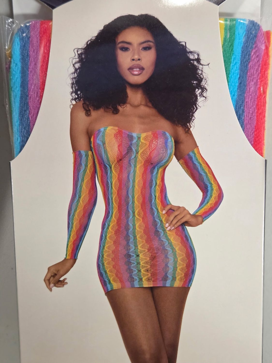 Mini Dress With Arm Warmers - Rainbow