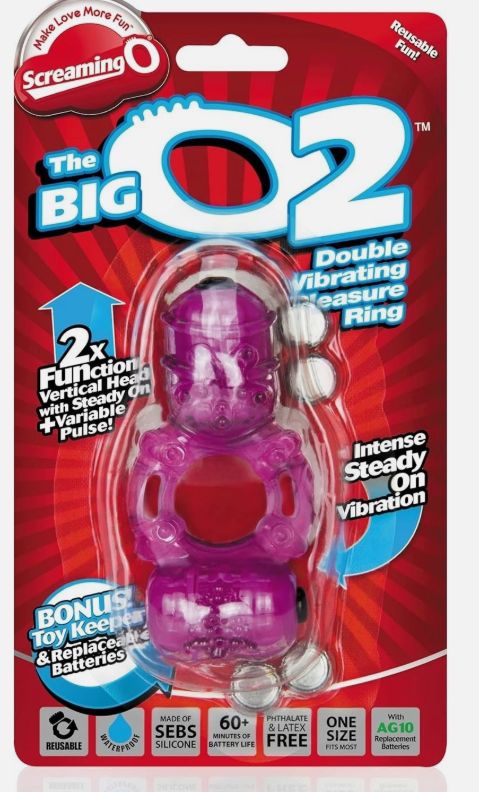Screaming O Big O 2 Vibrating Ring Clear Waterproof Multi-Speed, Variation1: Purple