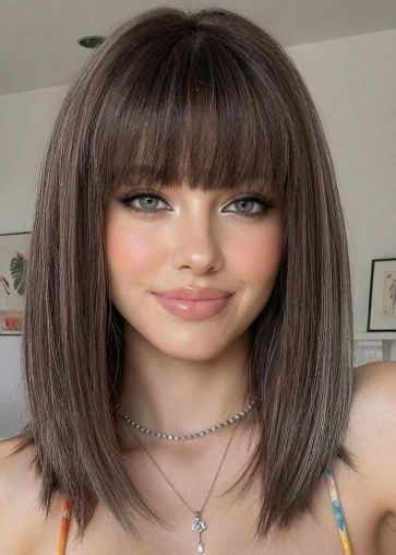 14 Inch Ombre Brown Black Gold Wig
