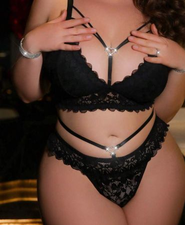 Plus Size Lace Wire-Free Lingerie Set