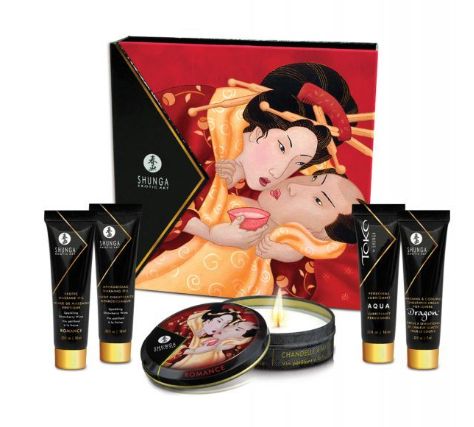 Shunga Geisha's Secret Luxury Gift Set, Flavor: Sparkling Strawberry Wine