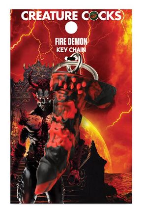 Creature Cocks Fire Demon Keychain - Red/Black
