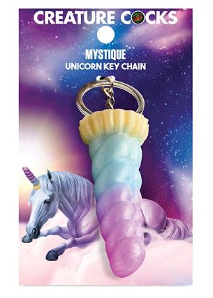 Creature Cocks Mystique Unicorn Silicone Key Chain - Multi Color