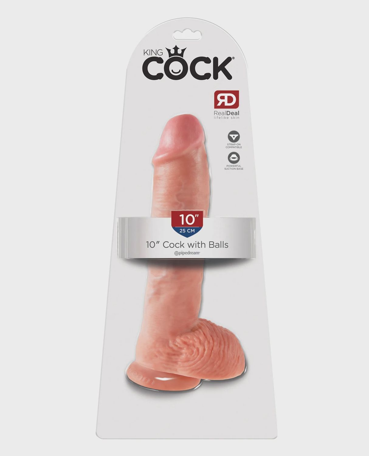 King Cock 10" Cock w/Balls, Color: Flesh
