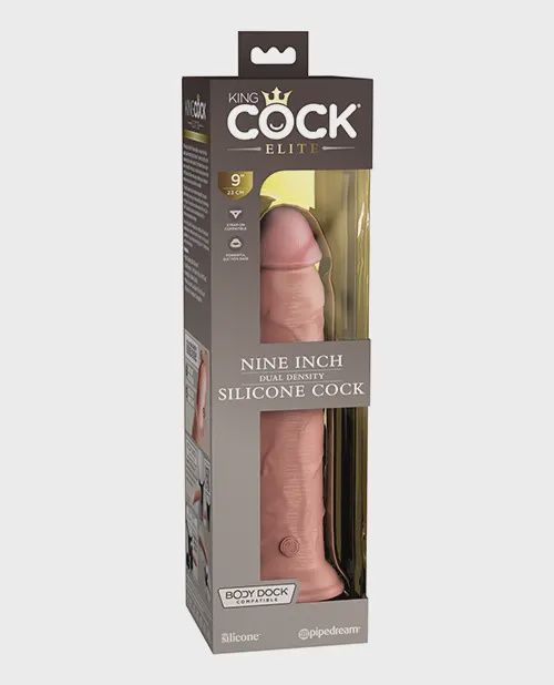 King Cock Elite 9" Dual Density Silicone Cock - Light