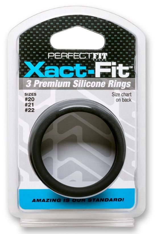 Xact-Fit Silicone Rings #20, #21, #22 X-Large Black
