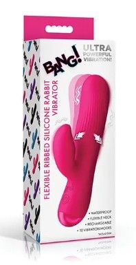 Bang! BG Ribbed Silicone Rabbit - Pink
