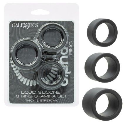 Alpha™ Liquid Silicone 3 Ring Stamina Set