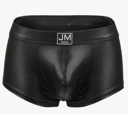 JOCKMAIL 1pc Men Spectrum Boxer Briefs Stage Reflective Leatherette Men Briefs