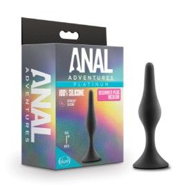Anal Adventures Platinum - Silicone Beginner Plug - Medium - Black