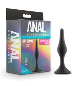 Anal Adventures Platinum - Silicone Beginner Plug - Small - Black