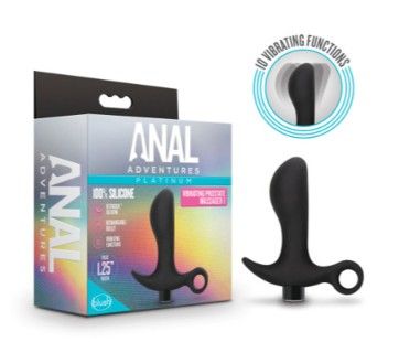 Anal Adventures - Platinum - Silicone Vibrating Prostate Massager 01 - Black