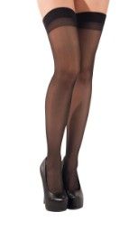 Womens Sheer Cuban Heel Thigh Highs