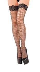 Womens Lace Band Net Thigh Highs