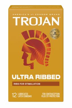 Trojan Stimulations Ulta Ribbed - 12 Pack