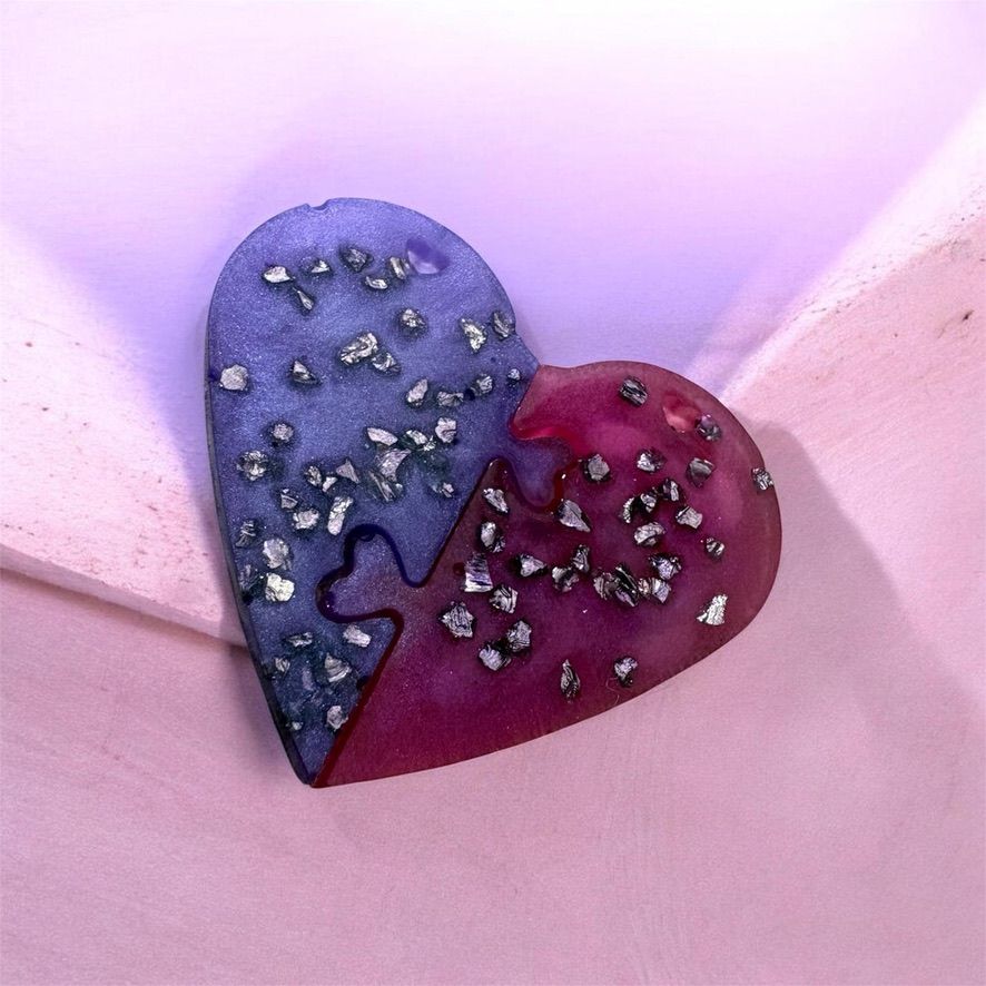 Médaille duo en forme de cœur – 2 parties – personnalisée et sécurisante