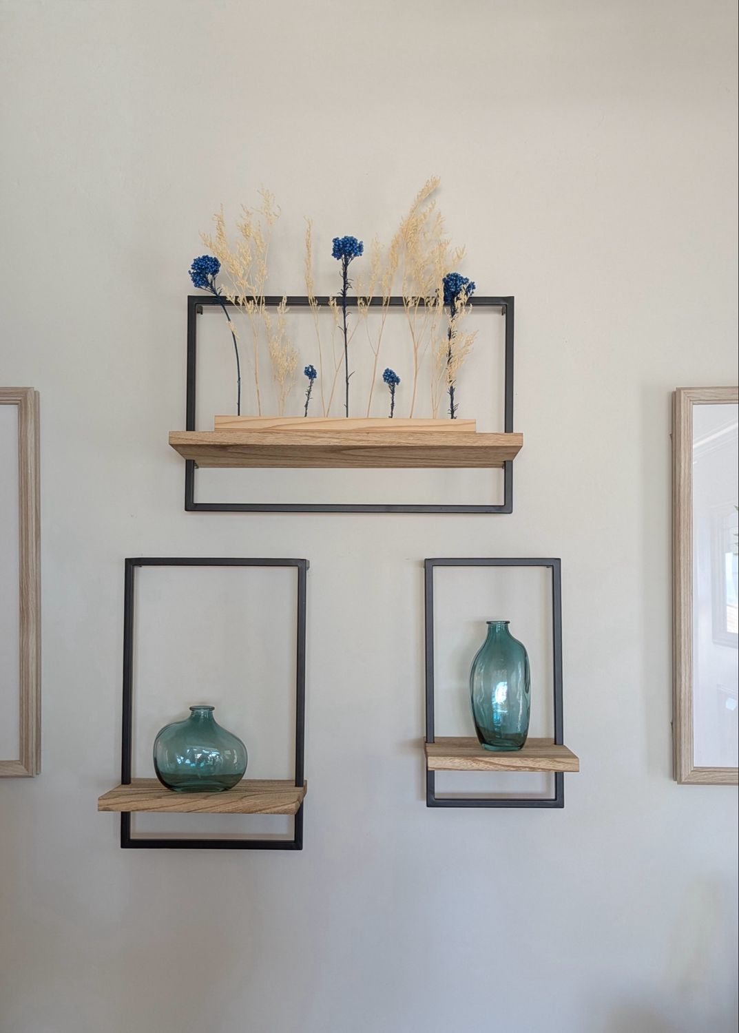 Blue Accent Wall Flower Bar