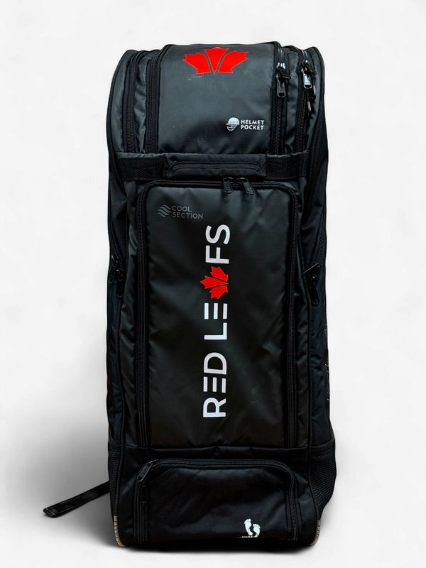 Red Leafs Player Edition Duffle Wheelie Cricket Kit Bag - Black