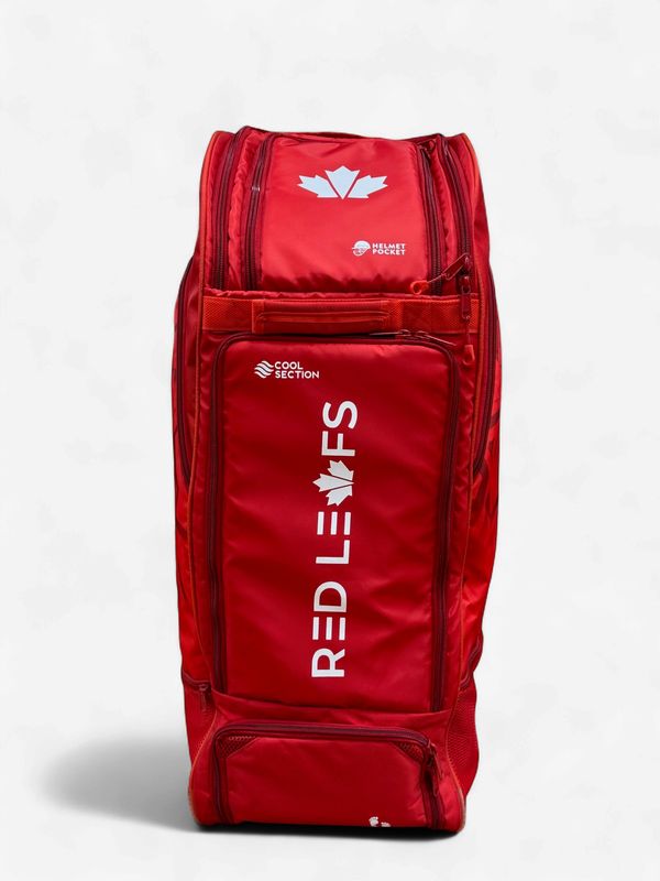 Red Leafs Player Edition Duffle Wheelie Cricket Kit Bag - RED